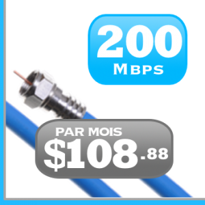 forfait Internet illimiteé par câble 200 Mbit/s